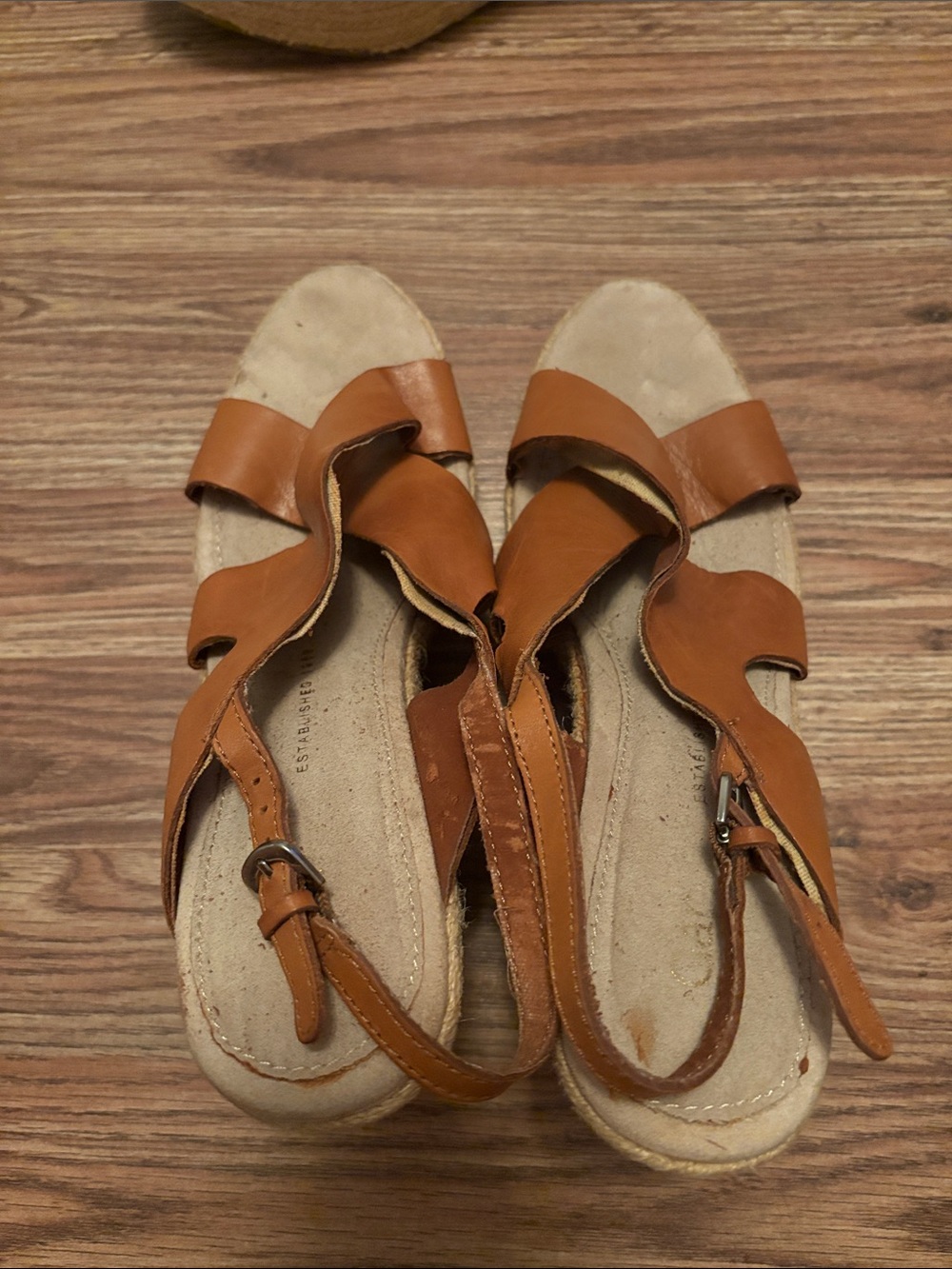 GAP Women's Tan Leather Espadrille Sandals